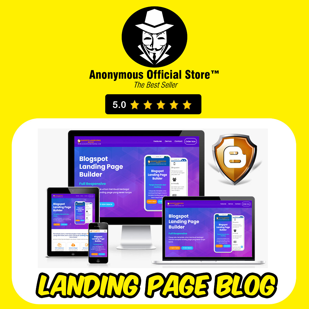 PROGRAM BLOGSPOT LANDING PAGE BUILDER BLOGGER LP RESPONSIVE TEMPLATE THEME SOFTWARE APLIKASI