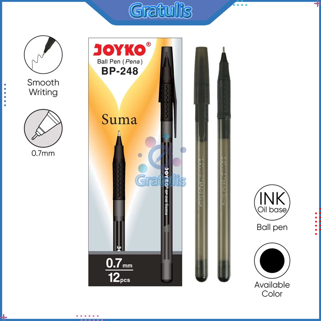 

PULPEN BP-248 SUMA JOYKO (1 PACK/12 PCS) / BOLPEN PENA 1 LUSIN / ALAT TULIS SEKOLAH KERJA