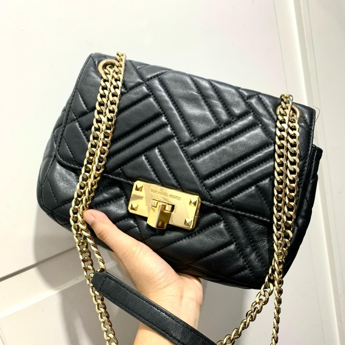 NEW -Preloved Tas MK Peyton Flap Shoulder Sling Black Authentic Original