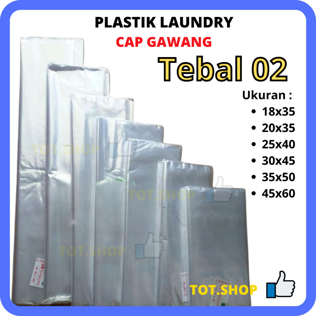 [100-lbr] GAWANG Plastik Laundry PP Bening Tebal Kantong Plastik Laundry / Keripik / Plastik Baju PP