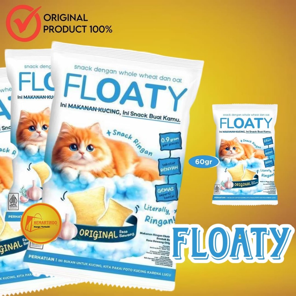 

Floaty Snack Original Rasa Bawang 60gr - Renyah ( Bukan Makanan Kucing )