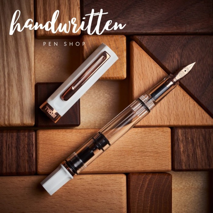 

[Promo]-BEST SELLER TWSBI Eco Deluxe Piston Filler Fountain Pen - White Rose Gold, SS Extra Fine