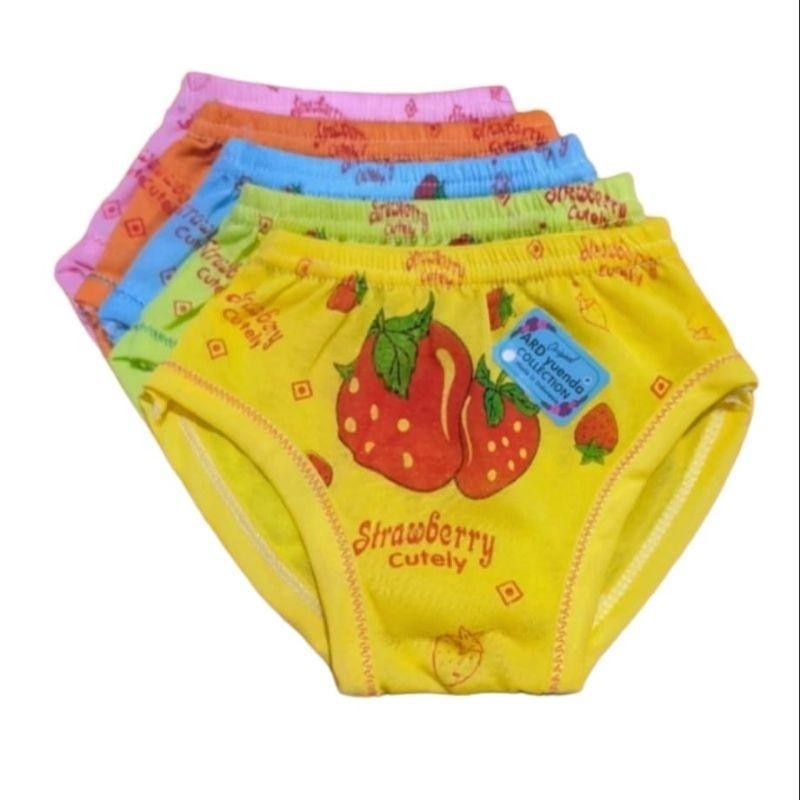 obral isi 6 pcs CD Celana Dalam Anak Perempuan Motif Strawberry Katun - 6 Pcs - CD Cewek 2-8 Tahun