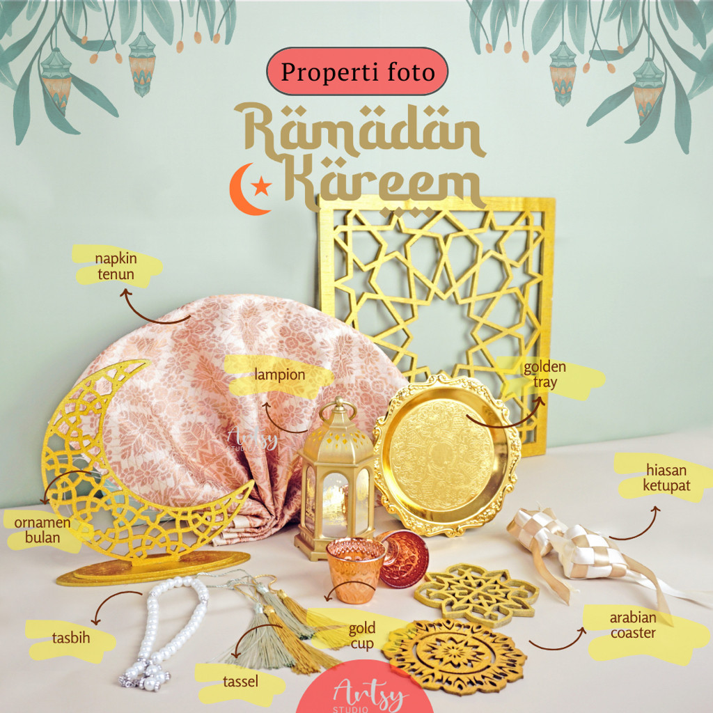 Artsy Studio Properti Foto Props Properti Foto Tema Lebaran Ramadhan Idul Fitri (Hasna Series)