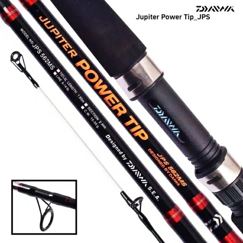 Joran Pancing Daiwa Jupiter Power Tip 150cm - 210cm (Original) Carbon Solid Murah
