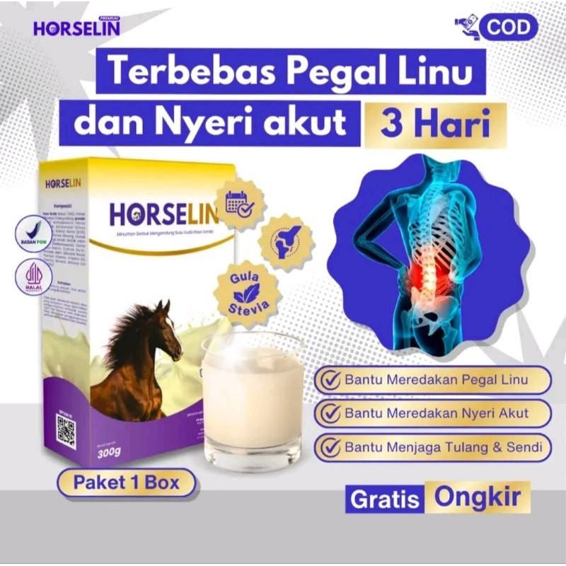 

HORSELIN Susu Kuda Premium 300gr - Untuk Nyeri Sendi, Pegel Linu & Asam Urat