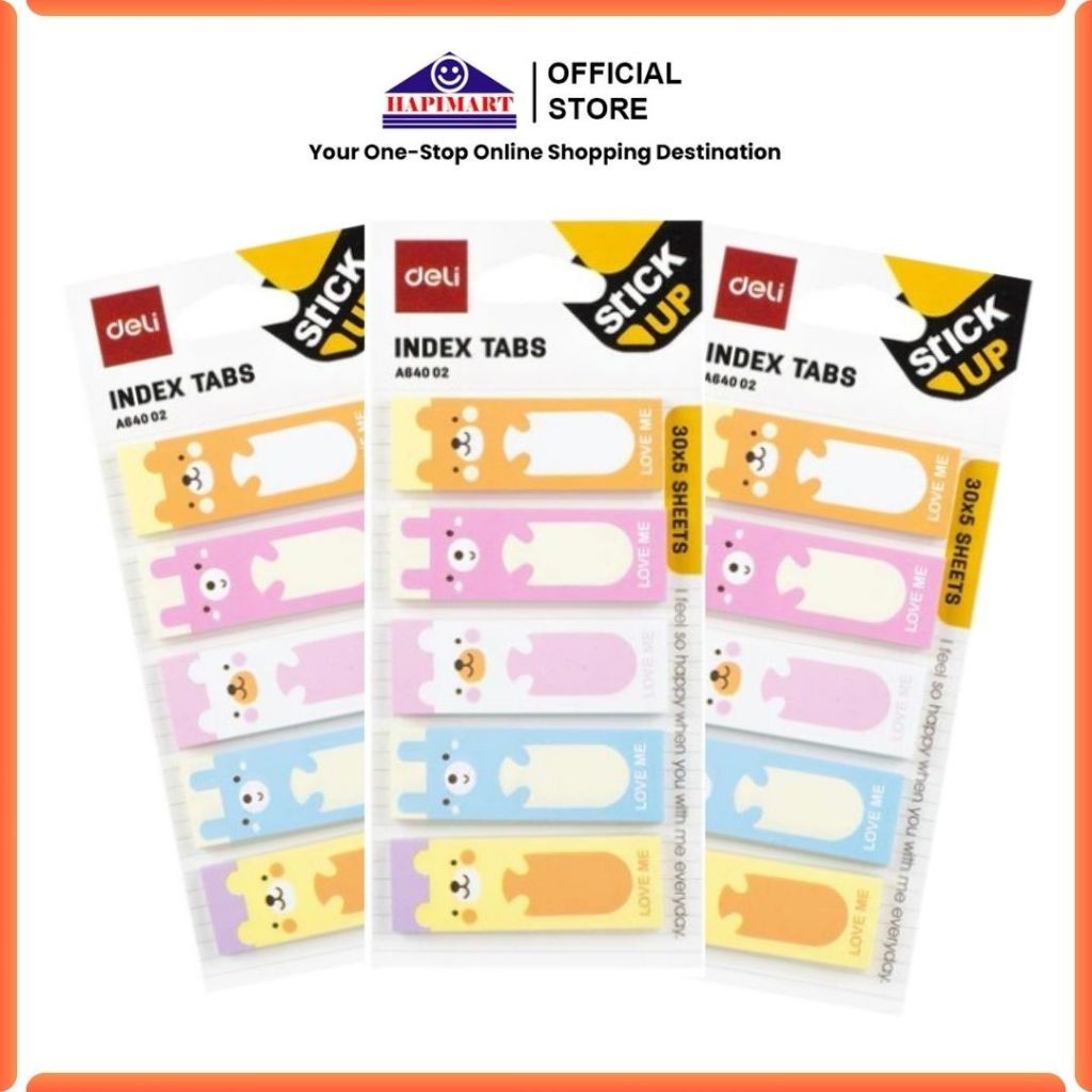 

Memo Tempel/Paper Index Tabs Sekolah 5 30 sheets EA64002/Stiker pengindeksan Bagikan/DELI Index Tabs 45*15(mm)/Stiker Penanda Buku