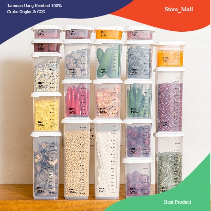 【SM82】Toples Plastik Murah Bening Kotak Kecil Makanan Ringan Unik Kulkas