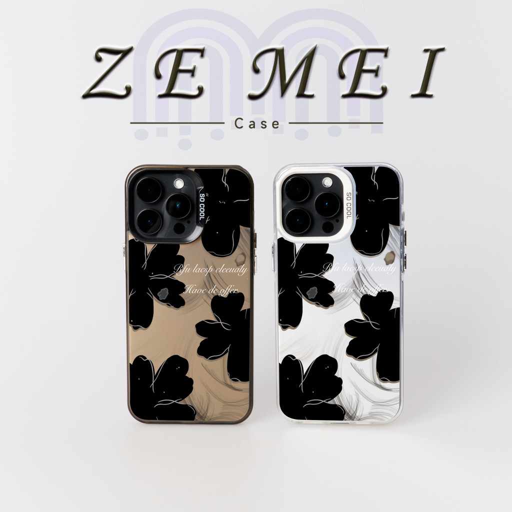 ZE MEI BLACK FLORAL ART CASING FOR Infinix Hot 40 Pro（Smart 5 8 7 6(RM 2/32GB)  (RM 3/64GB) 8 Plus P