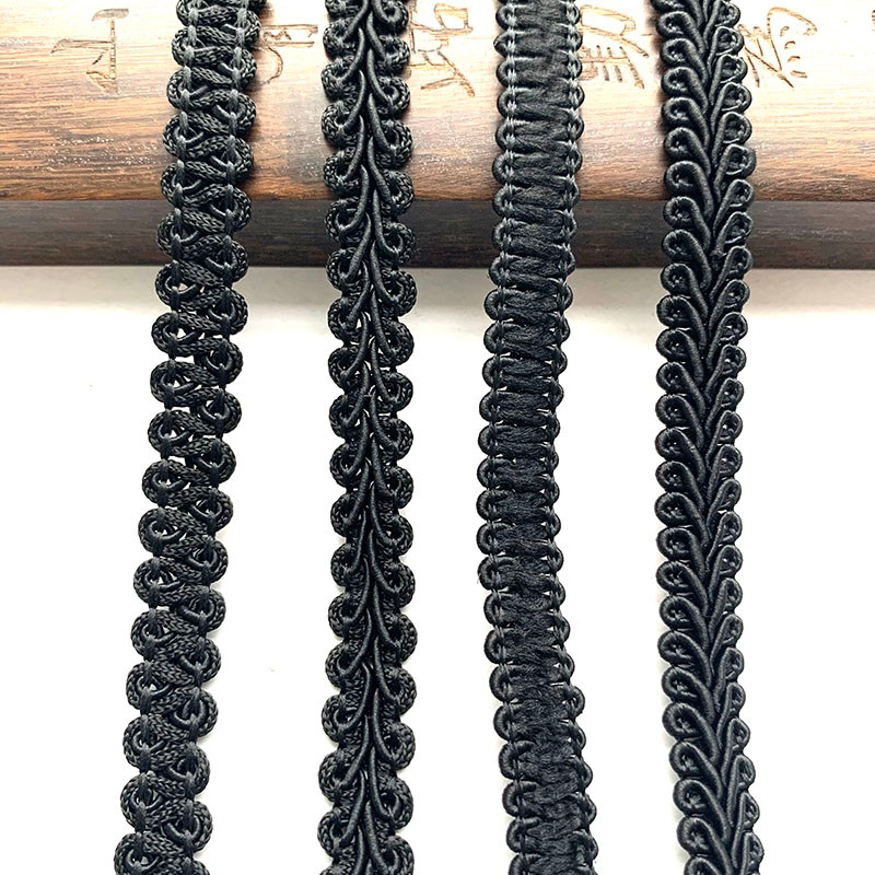 

5m/16.4ft Each pack 1.2cm Wide Curtain Centipede Curve Lace Trim Handmade DIY craft sewing black ribbons curtain decoration