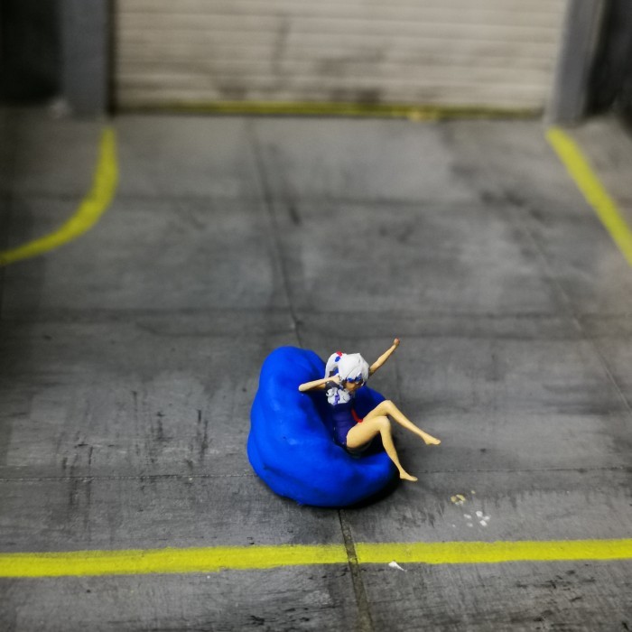 Miniatur FigureGawr Gura Diorama Diecast Unpainted