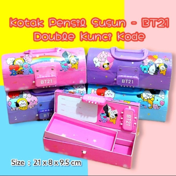 

New Collection[PROMO]] Tempat pensil kode password model tas tenteng karakter unicorn, kartun - bts