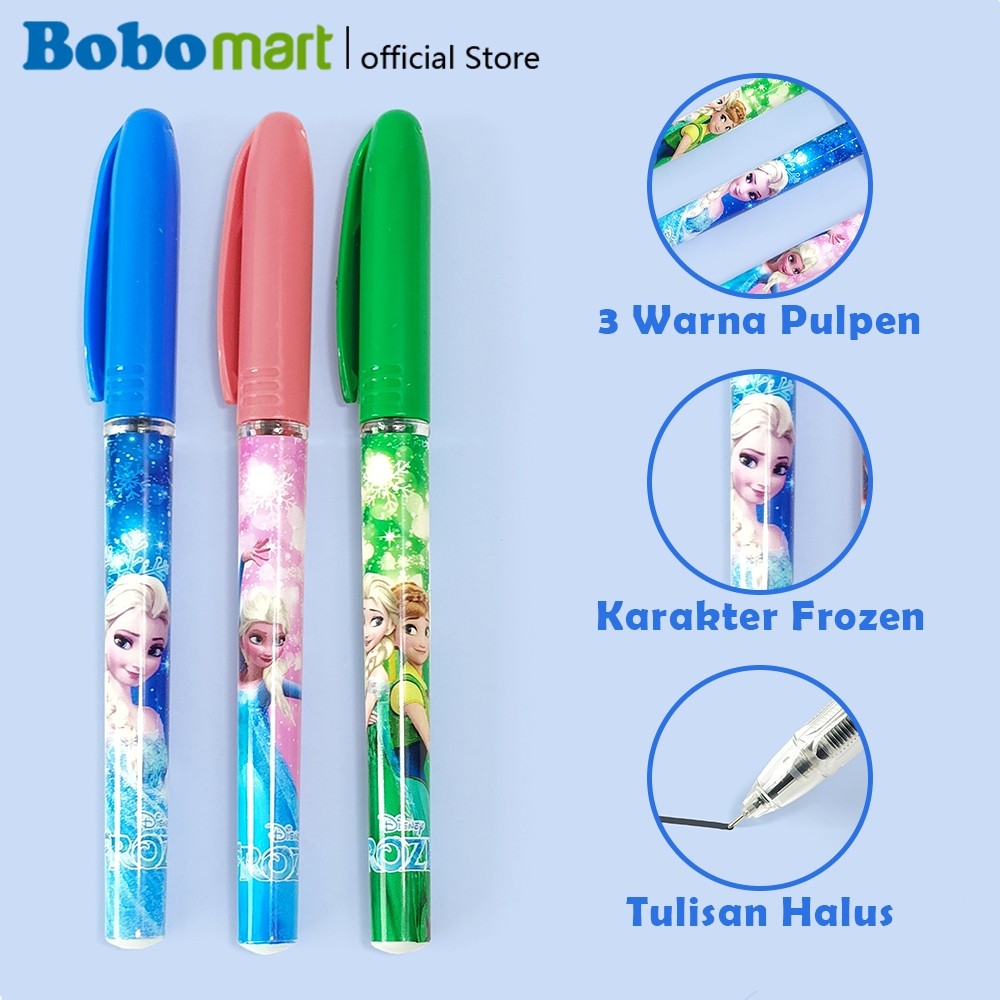 

BOBOMART Gel Pen Pulpen Pena G-8017B Frozen Black 0.5 mm
