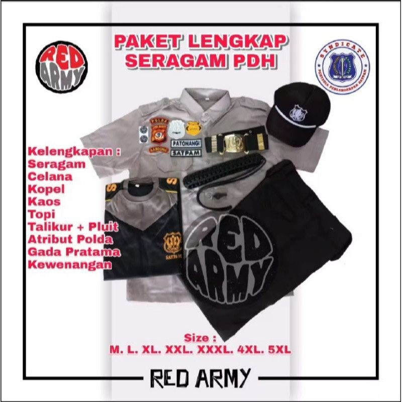 Promo SERAGAM SATPAM LENGKAP TERBARU / SERAGAM SATPAM PDH PDL / SERAGAM SATPAM COKLAT DAN KREM