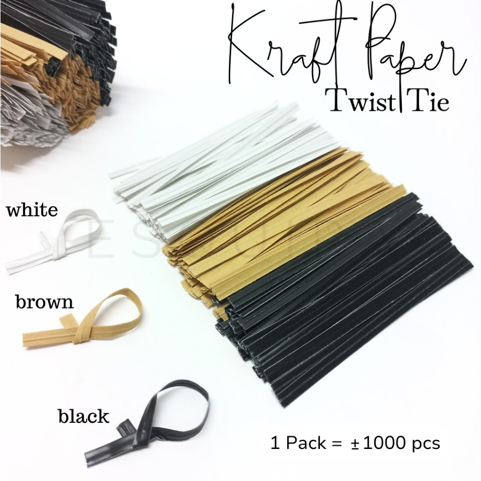 

Kraft Paper Twist Ties Kawat Pengikat Kemasan Souvenir 4mm 12cm & 8cm