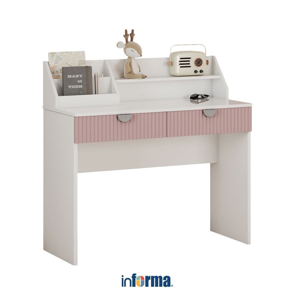 Informa Bianca Meja Belajar Anak - Pink Kids Study Table Perlengkapan Furniture Belajar Meja Studi A