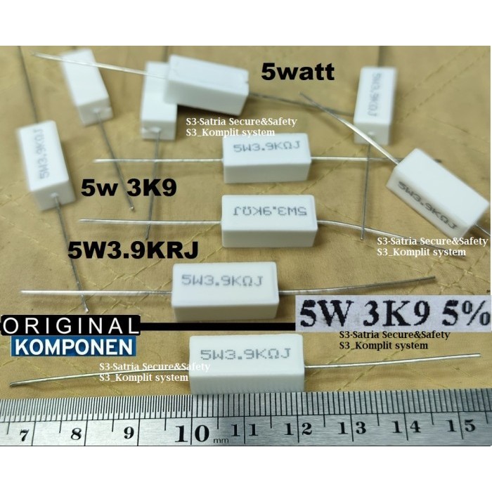 Resistor 5watt 5w 3K9 ohm 5W3.9KRJ 3.9k 3,9K 5w3K9 3K9ohm 5w3K9R 3.9KJ