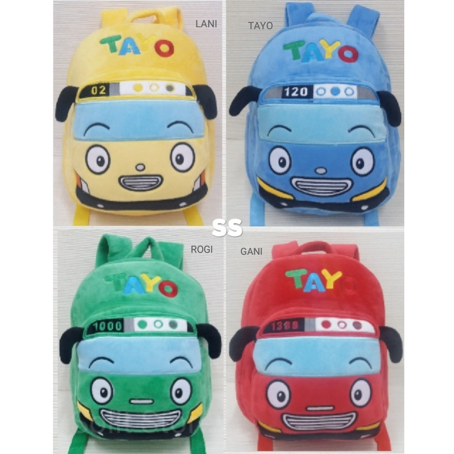 [Koleksi Anak Terbaru] Tas Ransel Anak Boneka Tayo The Little Bus Rogi Lani Gani Size M - Merah, Siz