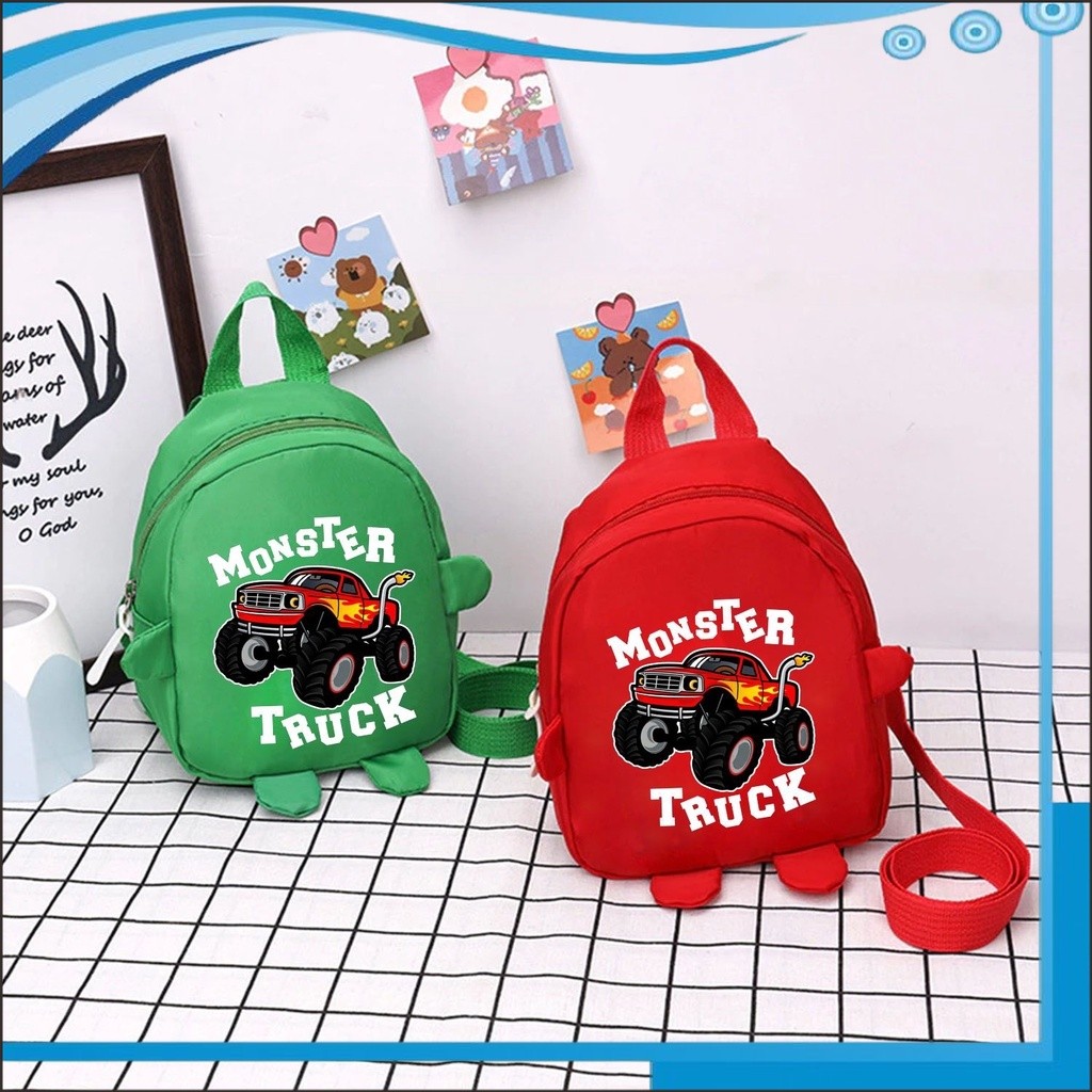 PS - Ransel Anak Balita Sekolah PAUD TK Terbaru Motif Monster Truck Fashion Kids 17 A4