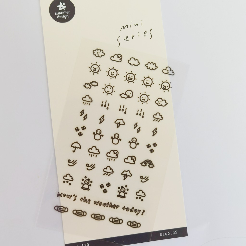 

Korean Import Brand Suatelier Sunshine Rain Weather Mini Sticker Scrapbooking Diy Journaling Diary Stationery Sticker 110
