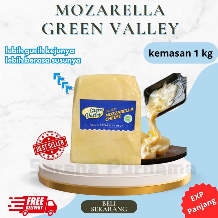 

Green Valley Keju Mozarella 1 kg Cheese Premium Keju Mozarella Lumer Termurah Terlaris - 500 gr