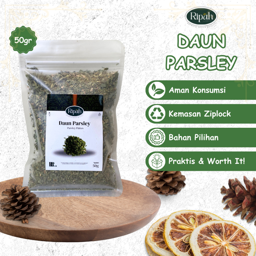 

50gr Daun Parsley Parsley Peterseli Parsley Kering 100% Ripah Rempah PREMIUM QUALITY