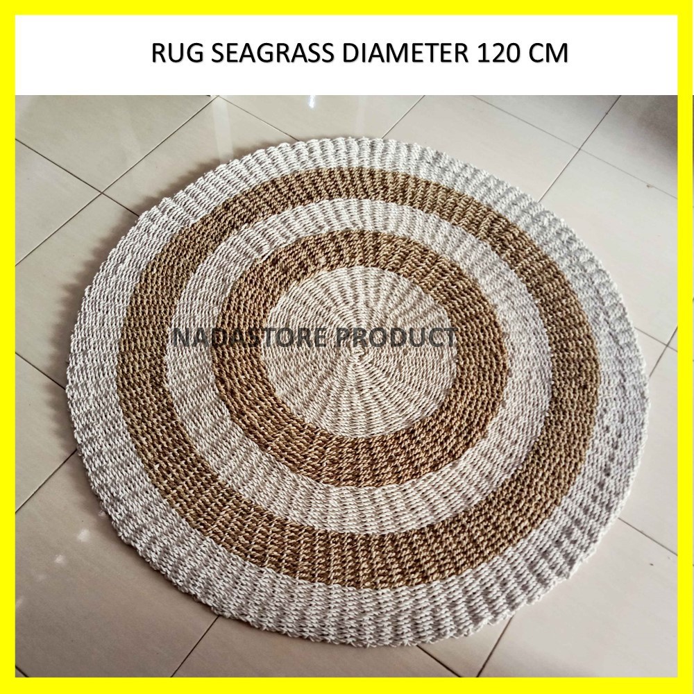 Karpet / Rug anyaman 120 cm / Karpet Anyaman Seagrass / Karpet Bulat