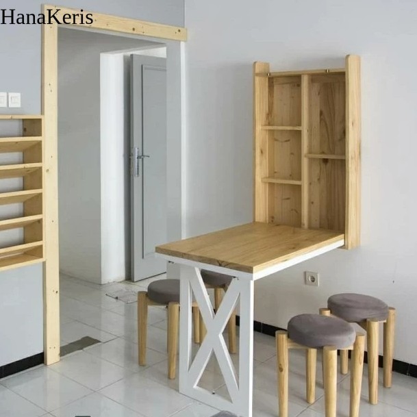 meja lipat dinding 80 x 40 cm / Meja Lipat kayu jati belanda minimalis SG6
