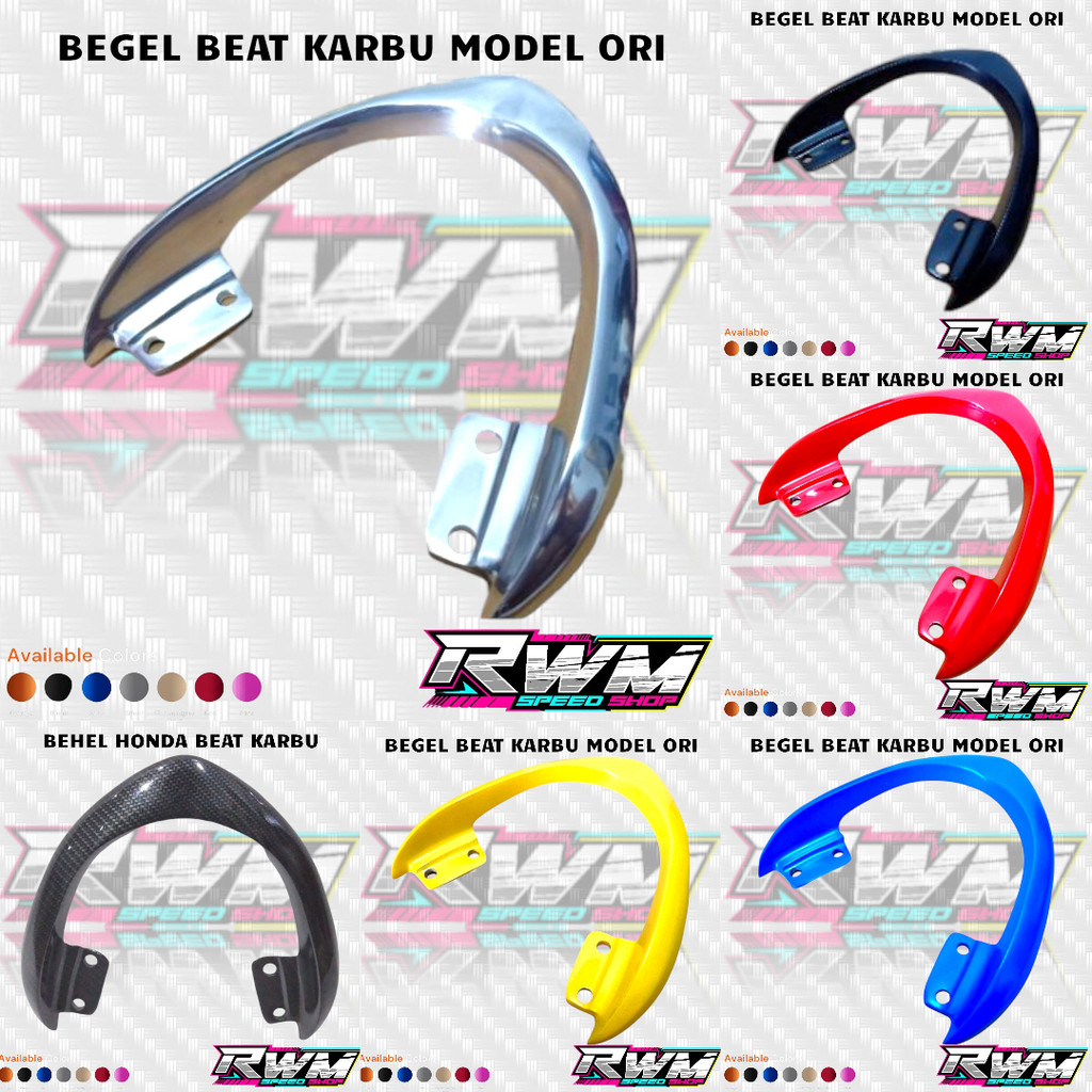 Begel Behel belakang Beat karbu model ori Behel Beat Karbu Chrome Krom Poles Variasi Begel Planger B