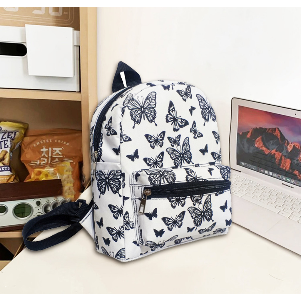 Tas Backpack Wanita  Ransel Mini Tas Ransel Kecil  Cewek //Tas Gendong Wanita Motif Kupu - Kupu//Tas