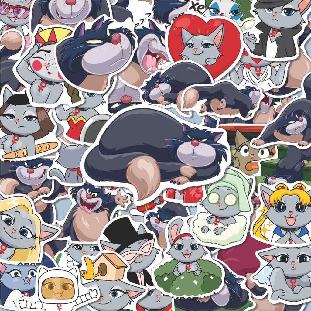 

100PCS Lucu Stiker Hewan Kucing Lucifer Lucu Random Stiker Aesthetic Stiker Anti Air Stikers Berperekat Waterproof sticker decal buat Motor Helm Buku Journal Koper Casing HP Laptop Botol Minum Hadiah anak