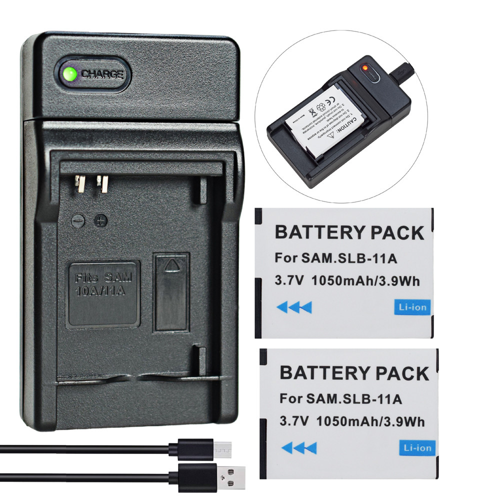 SLB-11A SLB11A Battery for Samsung CL80 EX1 HZ35W ST5500S TL350 WB650 ST5000 Slim Charger
