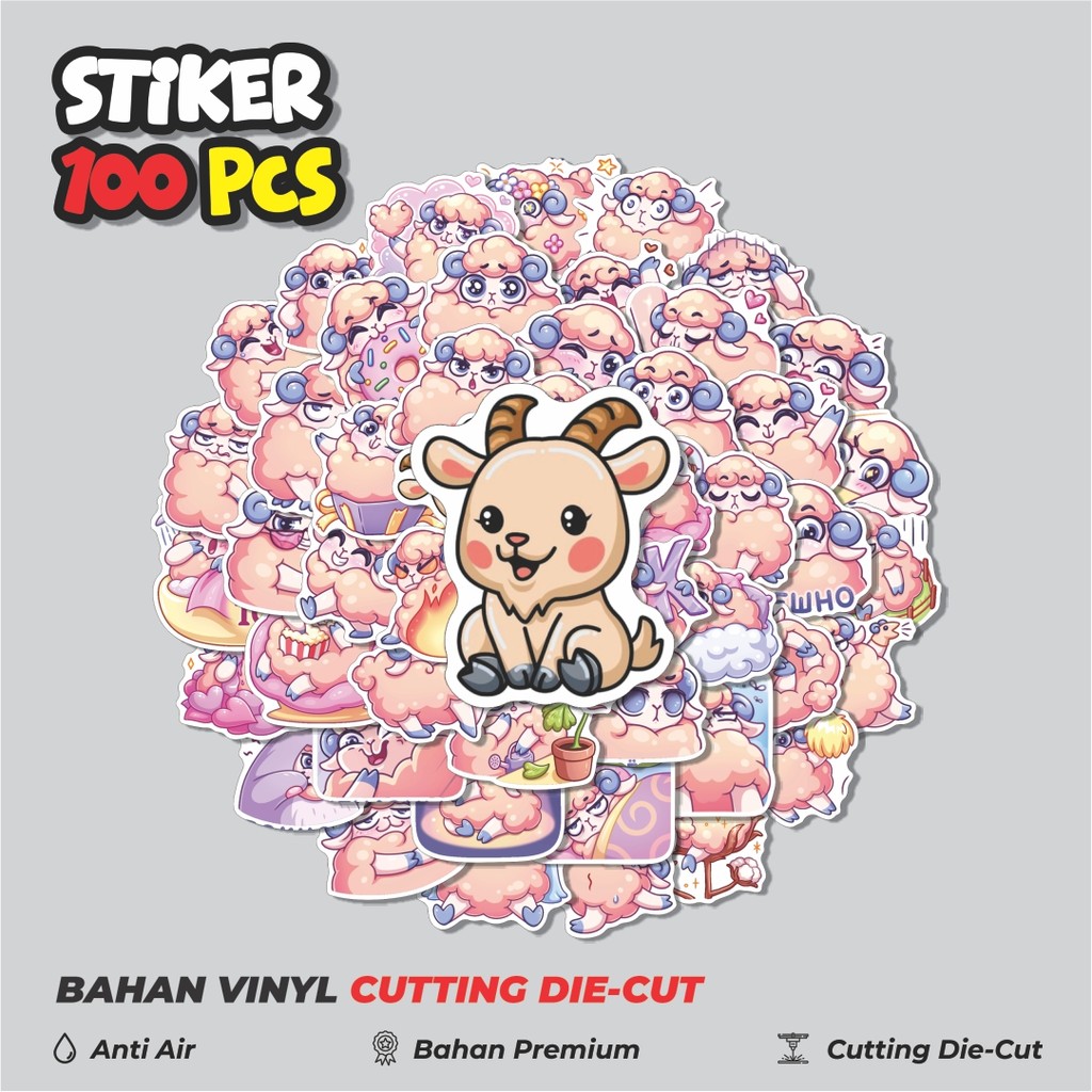 

Terbaru! 50 pcs Stiker Animal Cute Sheep [Domba] Dekorasi Lucu Kreatif untuk Notebook, Skateboard, HP