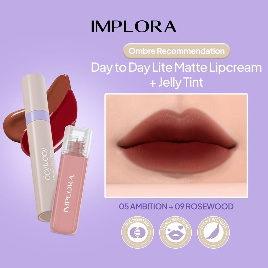 [BUNDLE OMBRE] Implora Day To Day Lite Matte 05 + Jelly Tint 09