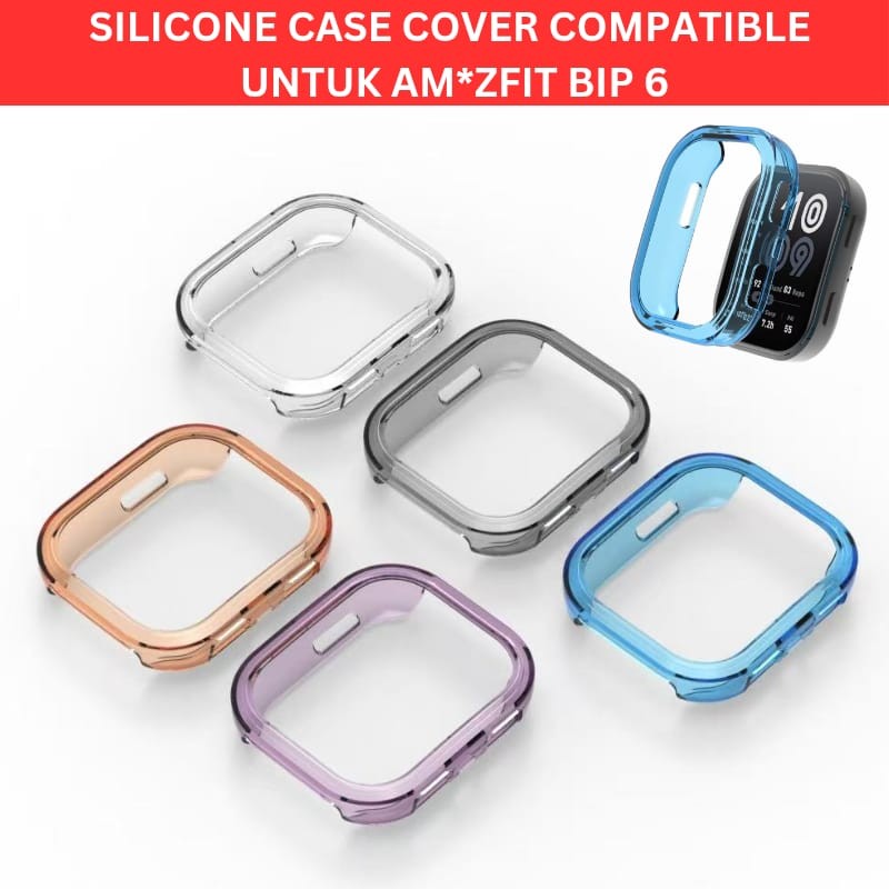 Silicone Case Bumper Compatible untuk Amazfit BIP 6 BIP6 Protection Cover Casing
