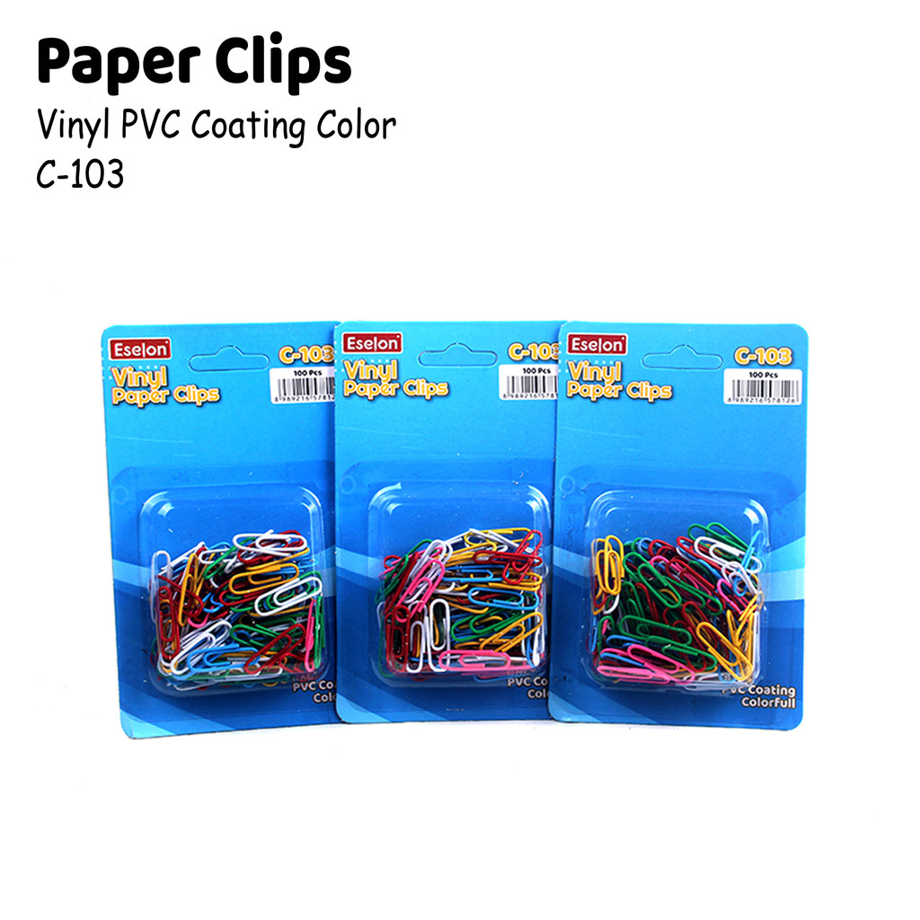 

100pcs Paper Clip Warna Vinyl C-103 / Klip / Penjepit Kertas Eselon