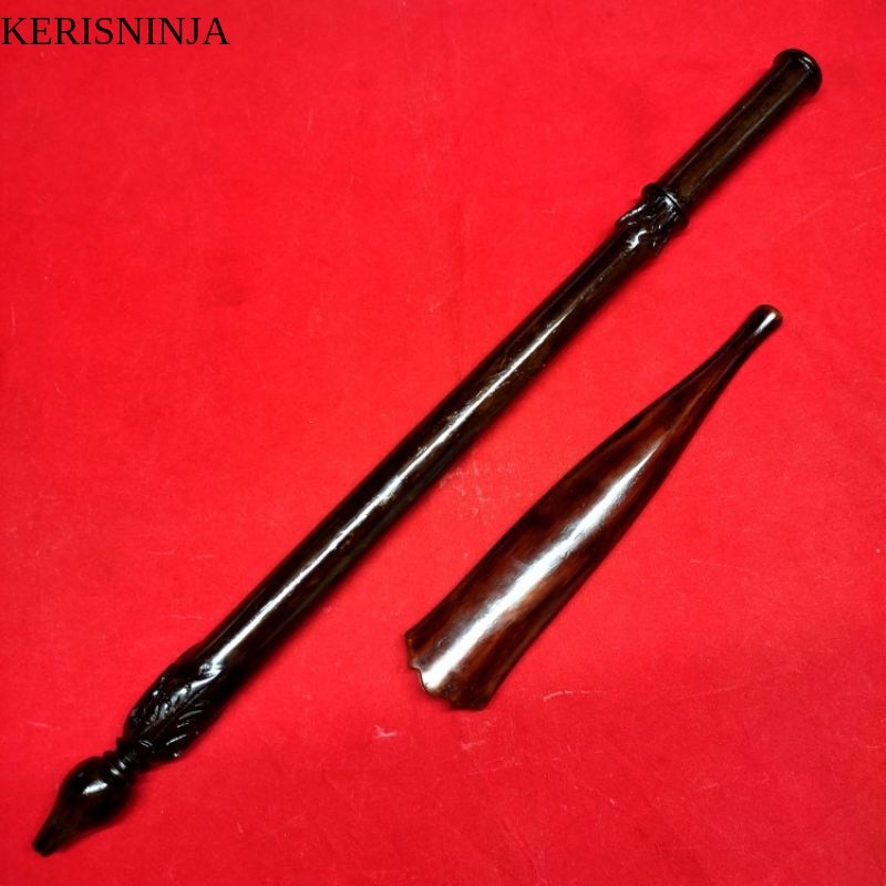 Landean Tombak Dan Tutup Tombak / Warangka Tombak Bahan Kayu Sono NJ8