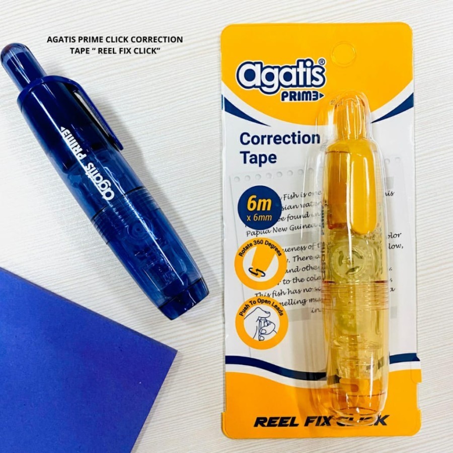 

AGATIS PRIME CLICK CORRECTION TAPE 6X6MM PCT-06CL-BC01 - | JOTTER GROSIR ATK MURAH