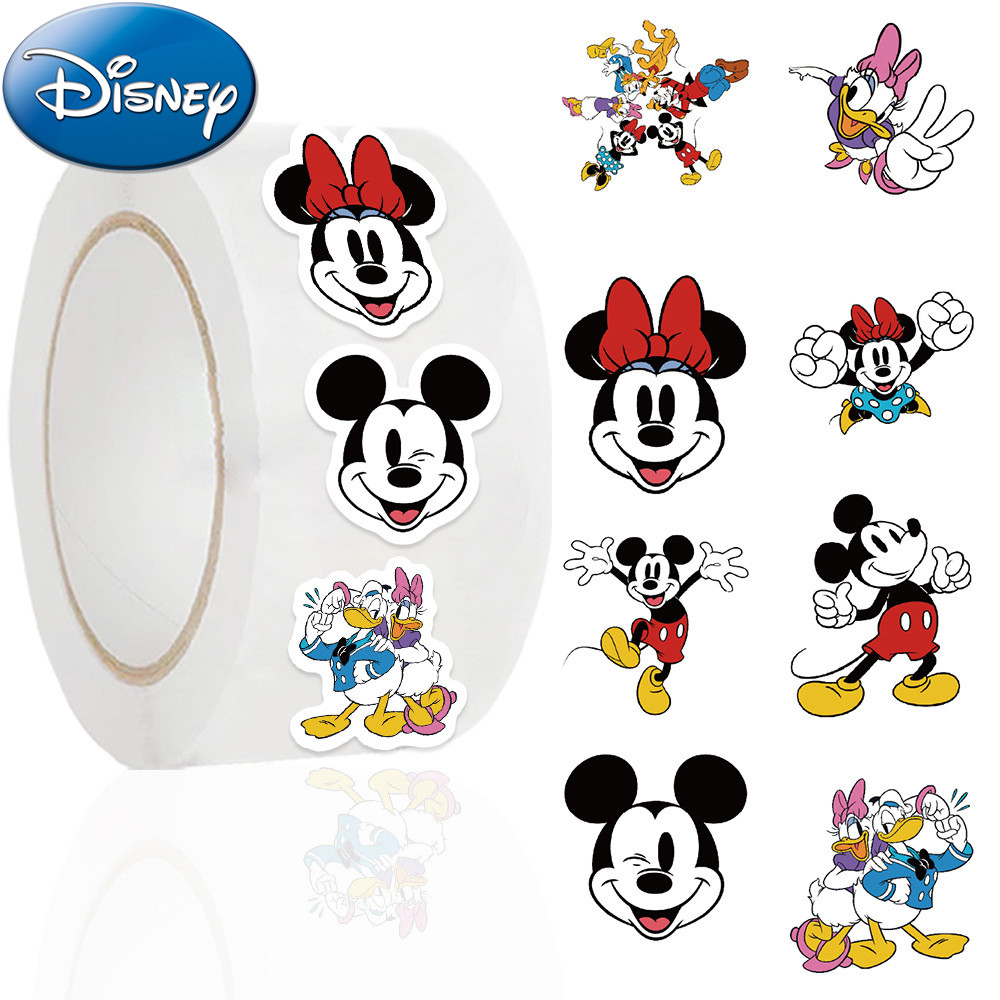 

500pcs/Roll Disney Cute Cartoon Mickey Mouse Donald Duck Sealing Stickers Label Laptop Teacher Reward Stationery Sticker Kid Toy