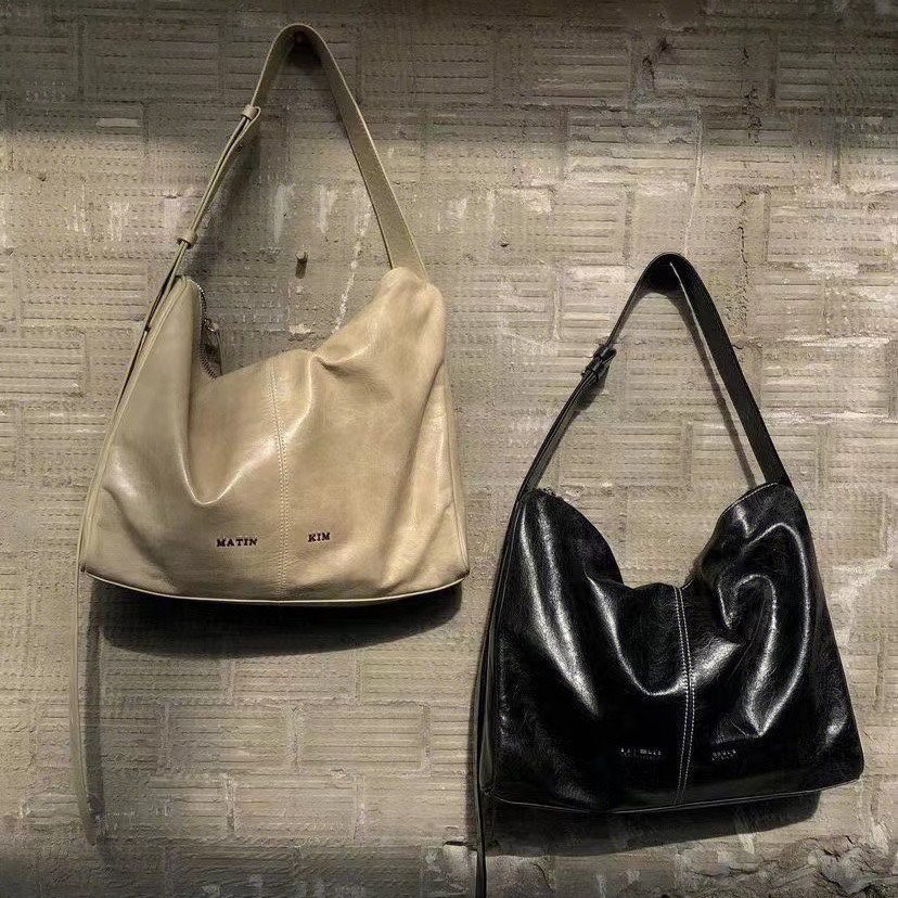 Matin Kim Oil Wax Leather Large Capacity Tote Bag Single Shoulder Crossbody Women's Bag