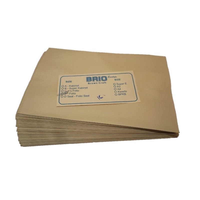 

Amplop Folio Coklat 70gsm isi 100lbr