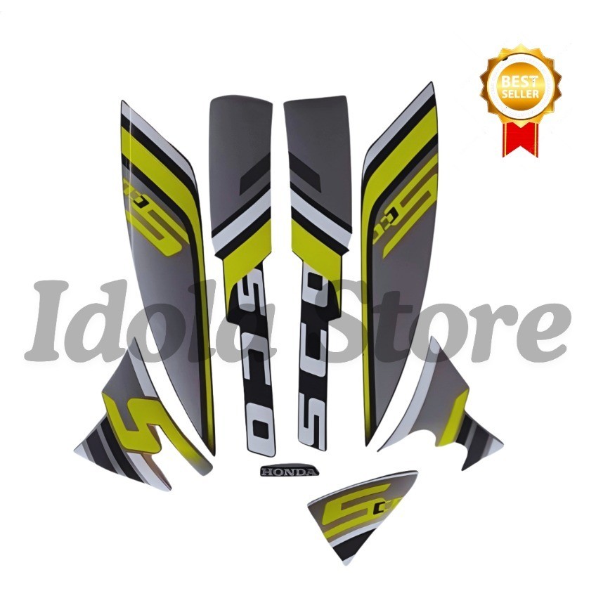 Striping Stiker Scoopy Sporty 2023 Hijau Standar Motor Honda Scoopy Sporty 2023 Terbaik