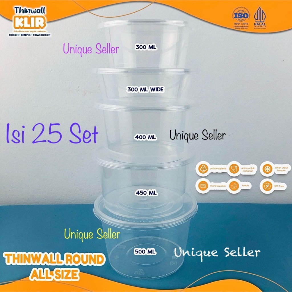 [Isi25] Thinwall Roundbowl 300 ml 300ml KLIR / Thinwall Round 300 ml 300ml KLIR / Mangkok Plastik Ro
