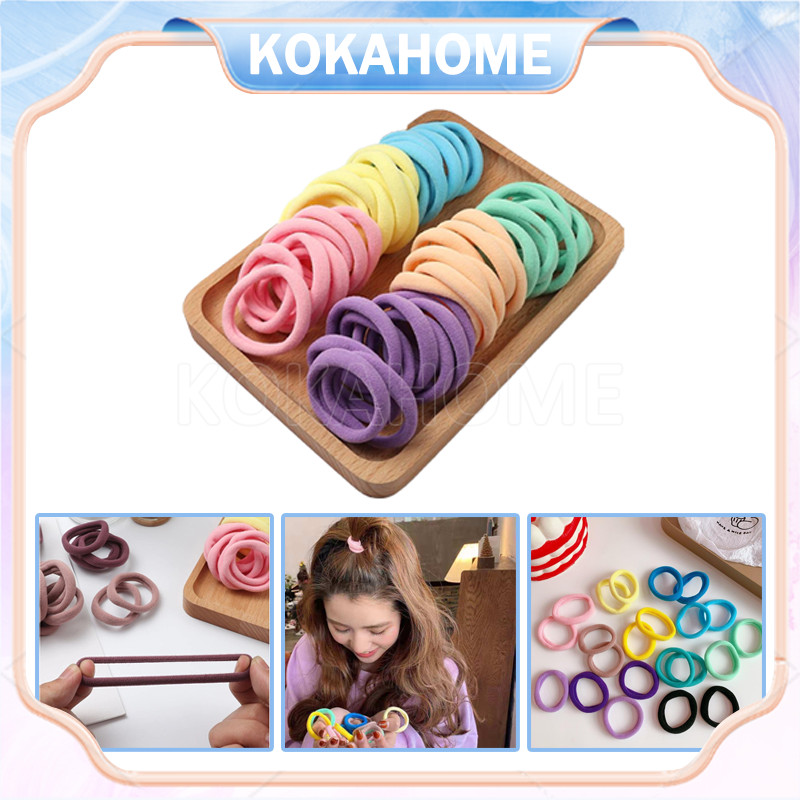 ikat rambut donat korea isi 50/ikat rambut korea towel ring warna warni/donat towel ring