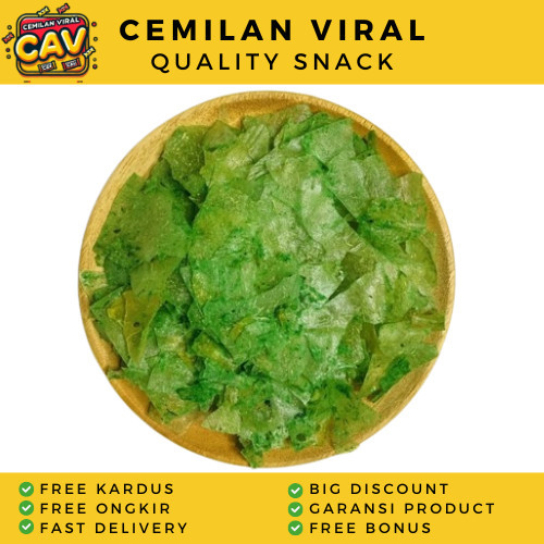 

CAV KRIPCA RUMPUT LAUT 500gr Keripik Kaca Rumput Laut Keripik Kaca Pedes Keripik Kaca Cabe Ijo