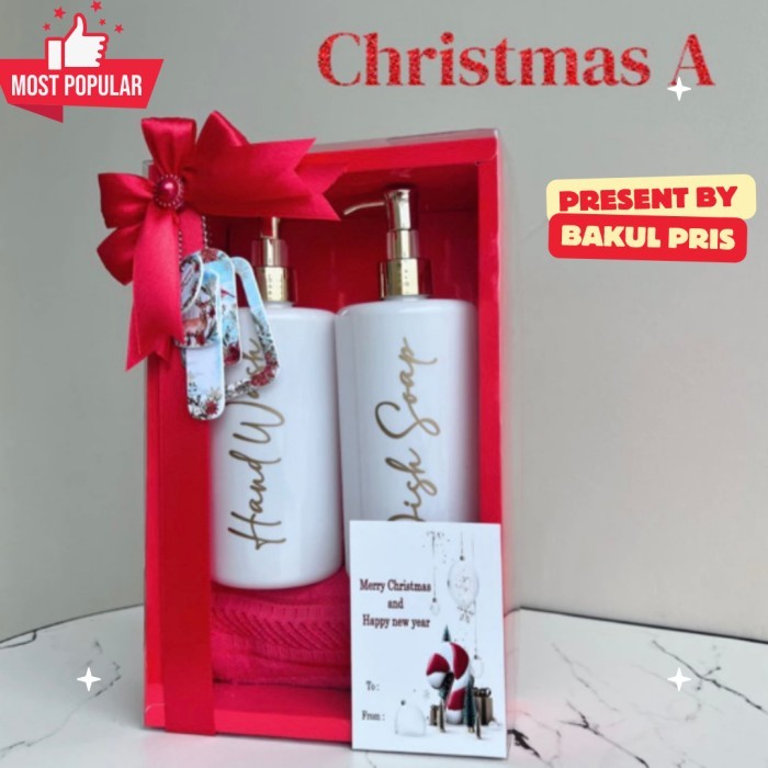 

Christmas Hampers Gift Hampers Natal Botol Set cantik dan Boneka Ready - A, Dus Putih