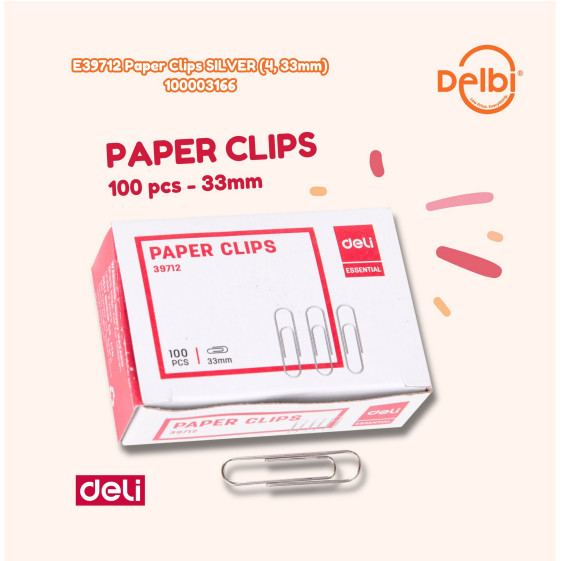 

PAPER CLIP DELI E-39712 (1 PCS) E39712 Paper Clips SILVER (4, 33mm