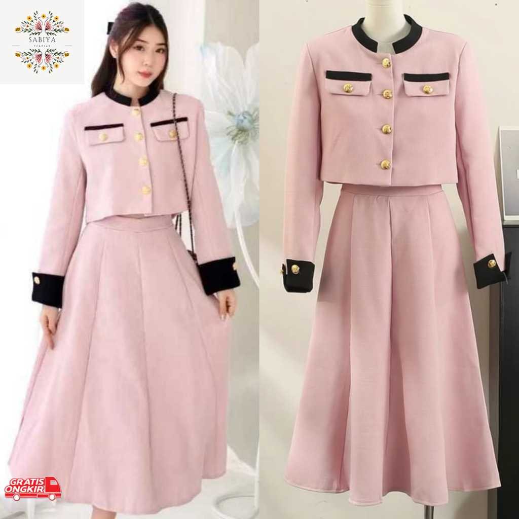 Baju Korea / One Set Korean Style Wanita Import 2in1 Baju Setelan Wanita Kekinian Set Korea Terbaru