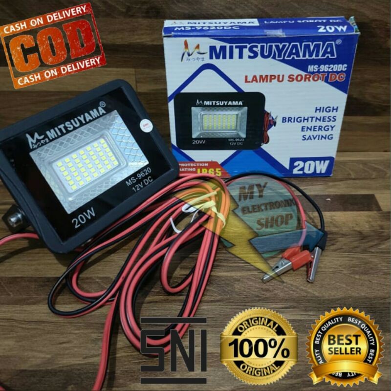 RB Lampu Sorot LED DC 50 Watt 30 Watt 20 Watt 10 Watt Aki Cahaya Putih Kuning Lampu Sorot DC LED