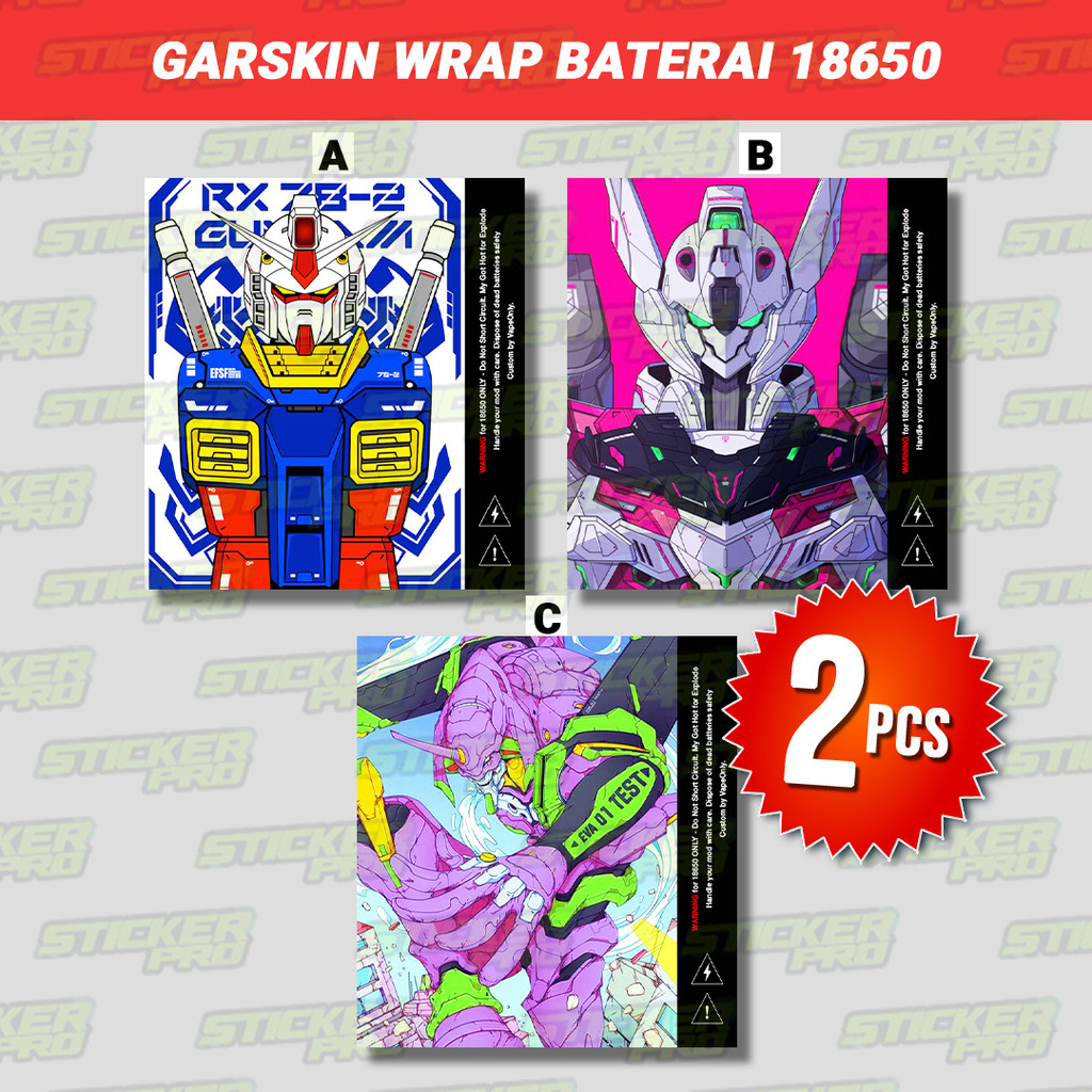 

Stiker Garskin Wrap Baterai Battery 18650 - ROBOT